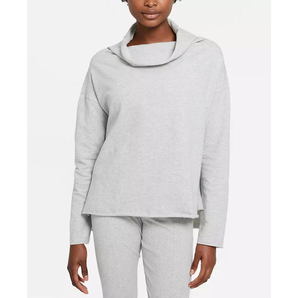 Nike Yoga Women's Core Brushed Fleece Funnel-Neck Top S Light Grey
